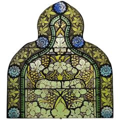19th Century Painted Stained Glass Panel by Emil Frei Sr.
