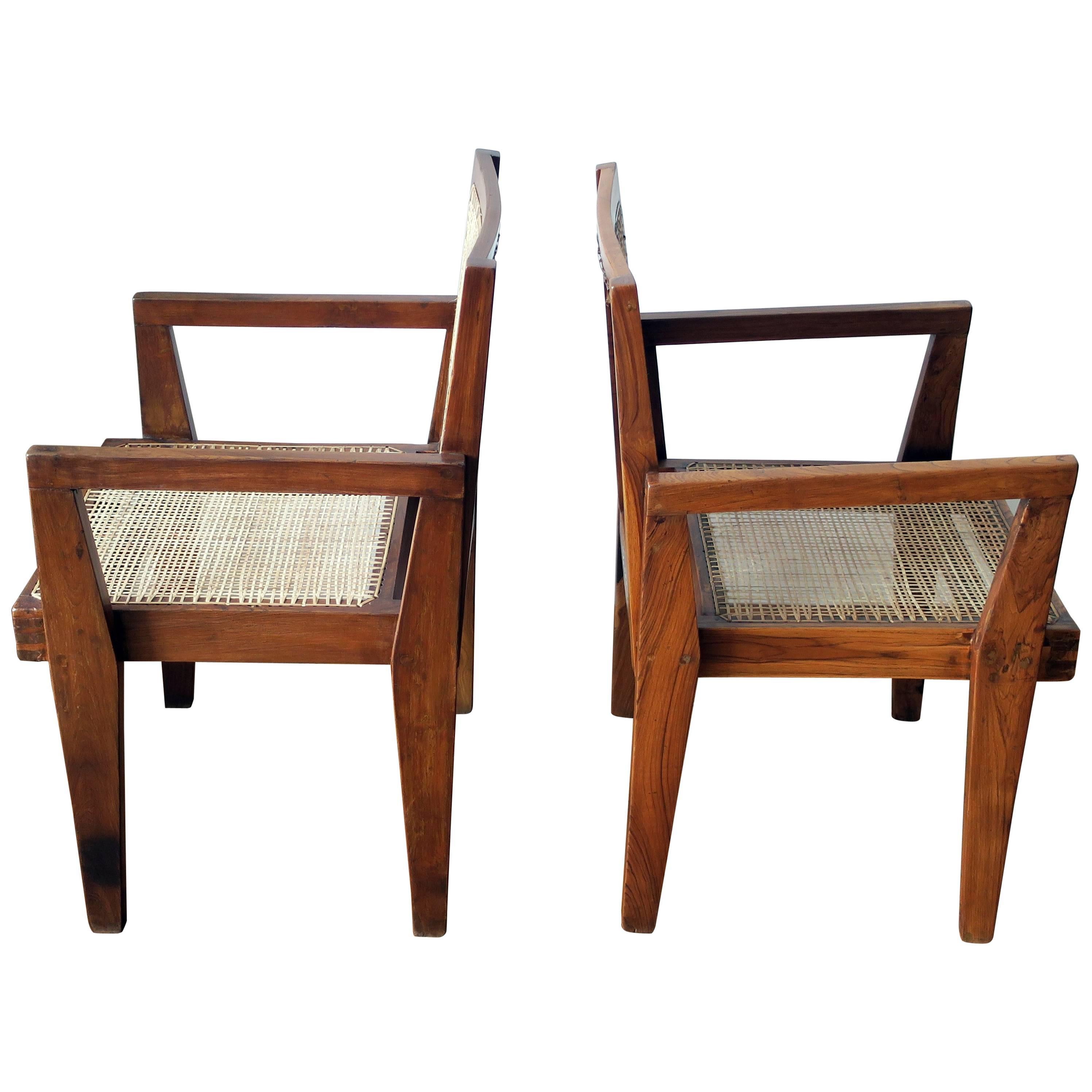 Pierre Jeanneret Pair of Take Down Armchairs, circa 1955-60