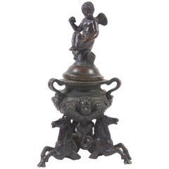 Antique 18th Century Venetian Bronze Figural Inkwell