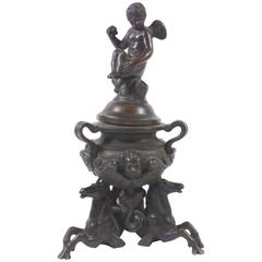 18th Century Venetian Bronze Figural Inkwell 3