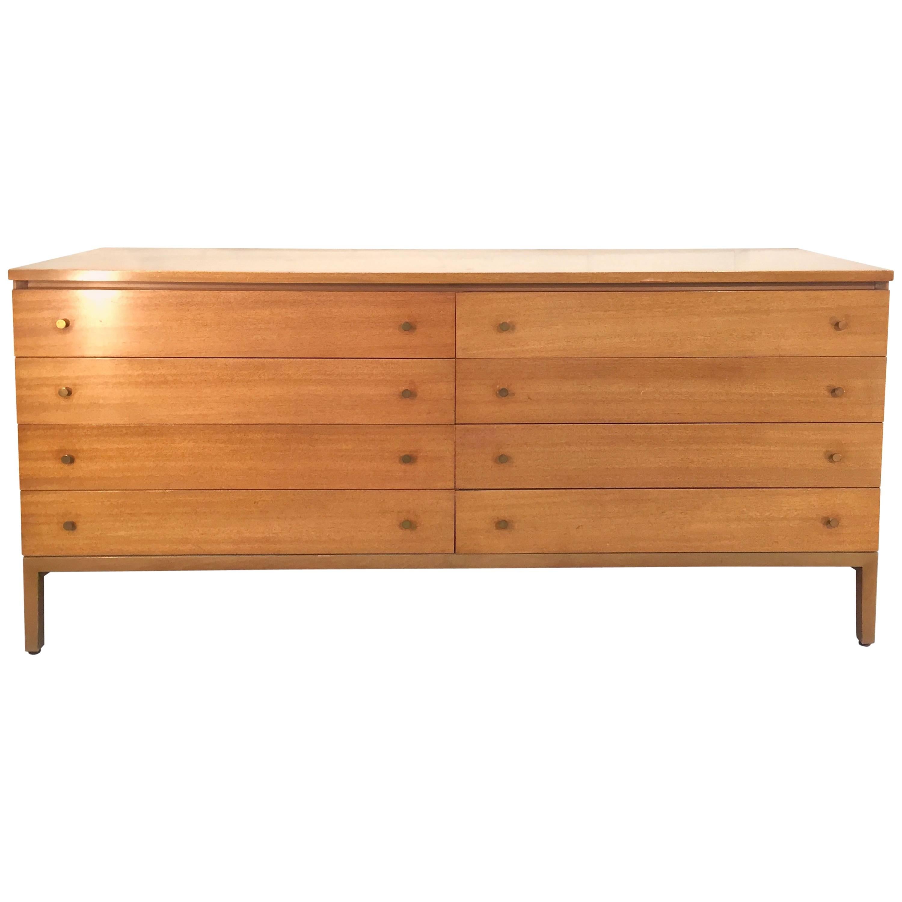 Chest of Drawers with Brass Pulls by Paul McCobb for Calvin For Sale