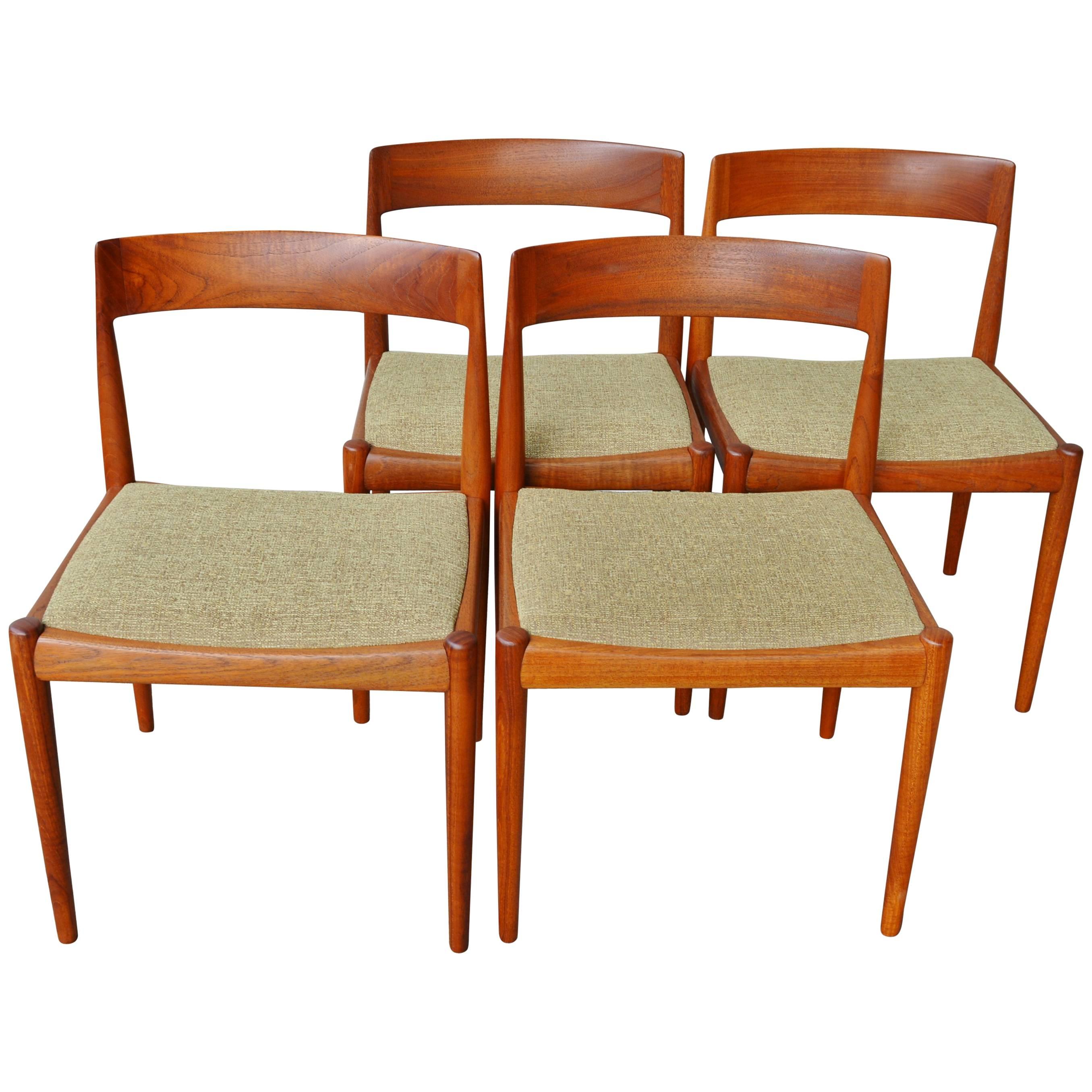 Rare Set of Four Kai Kristiansen Model 4110 Dining Chairs