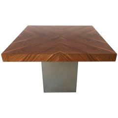 Milo Baughman Rosewood and Chrome Dining Table