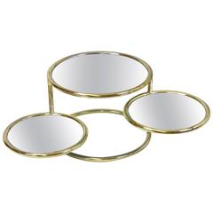 Retro Guilded Sidetable to Fan Out with Mirrored Tops