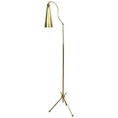 Mid-Century Stilnovo Attributed Brass Floor Lamp, circa 1950 8