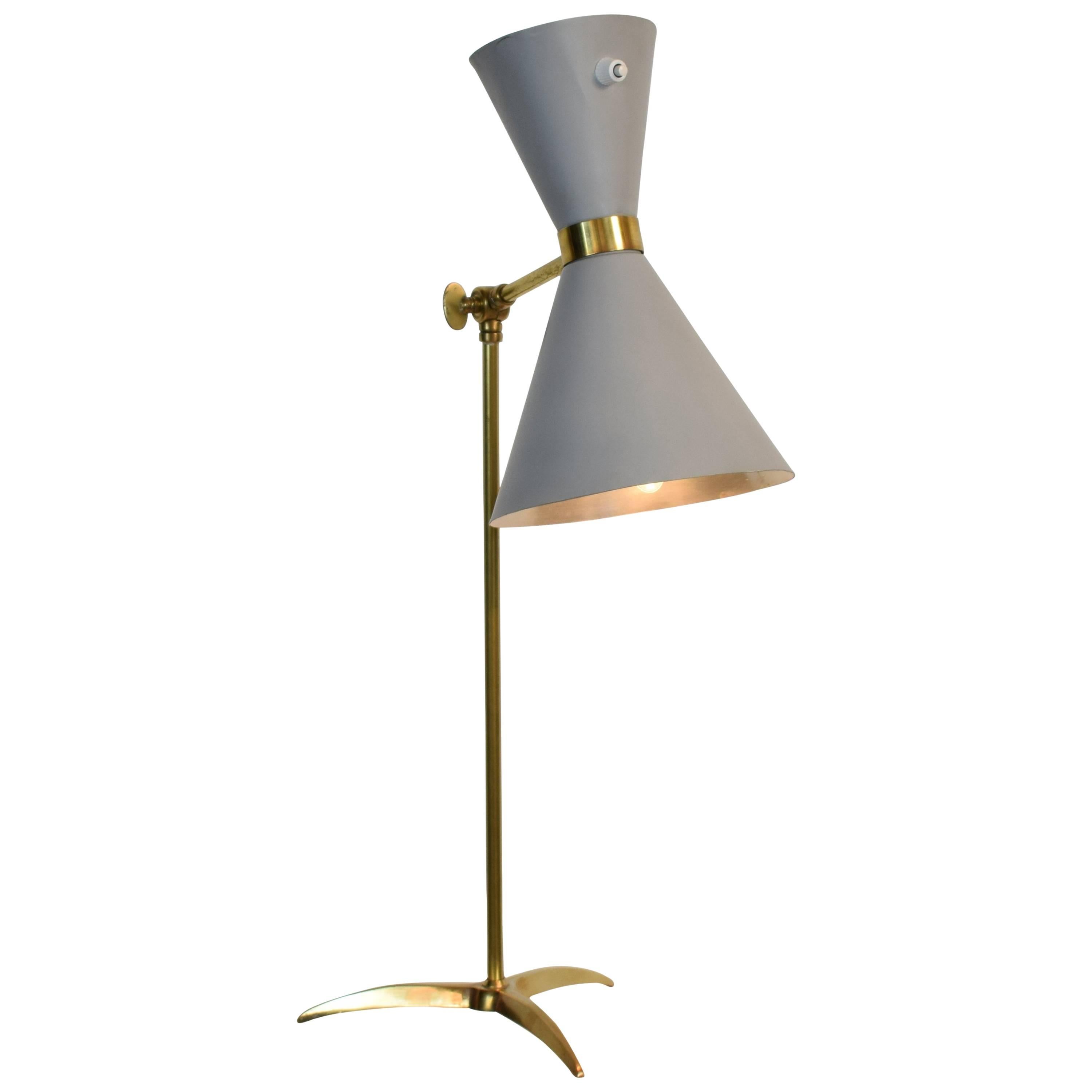 Mid-Century Stilnovo Table Lamp with Diavolo Lampshade