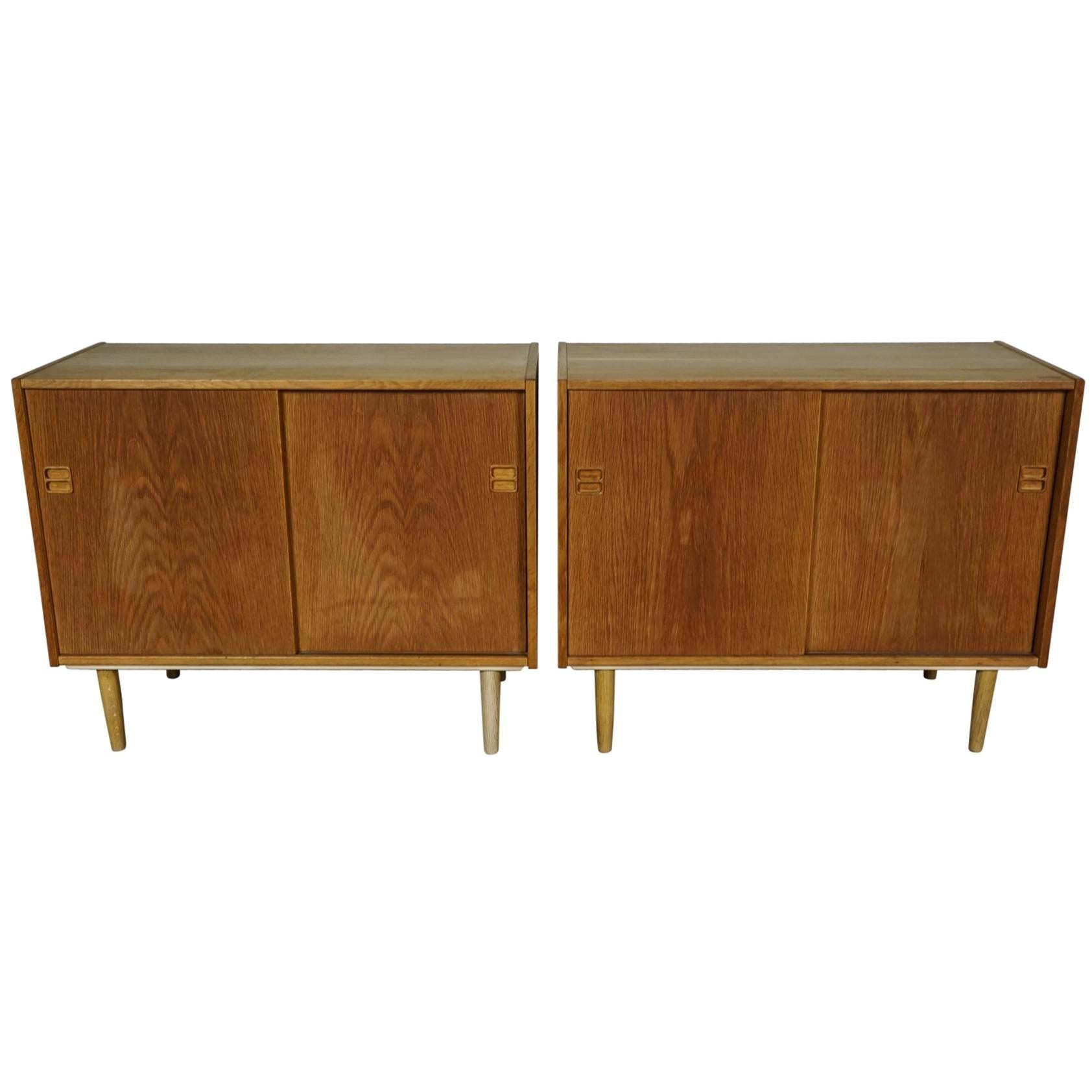 Pair of Danish Mid-Century Cabinets in Oak, circa 1960