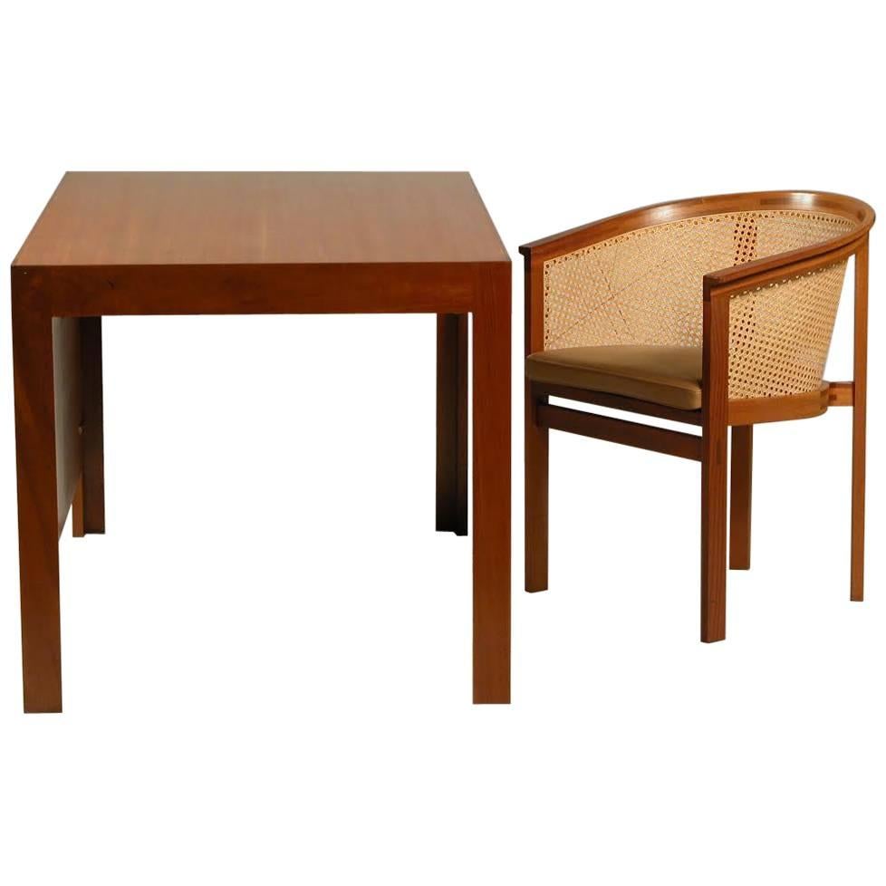 1980s Rud Thygesen and Johnny Sørensen Desk and Chair in Mahogany and Leather