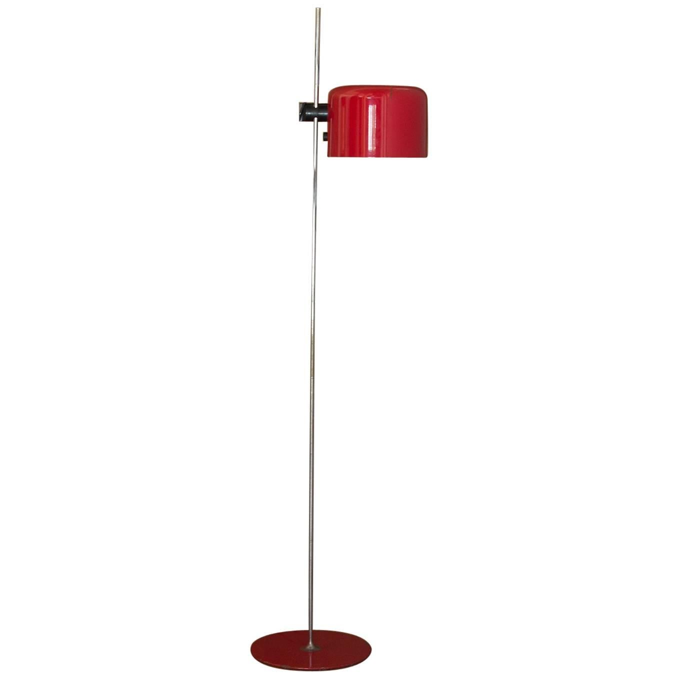 1967, Joe Colombo for O-Luce Red "Coupe" Floor Reading Lamp / Uplighter