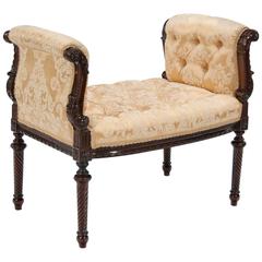 Finely Carved 19th Century Scroll End Window Seat 8
