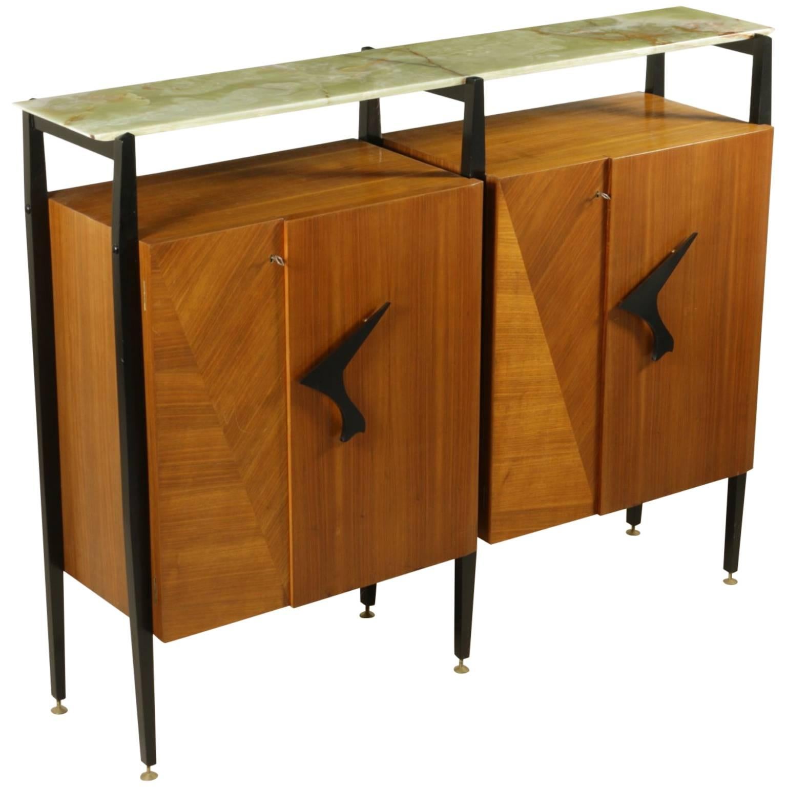 Living Room Cabinet Attributed to Luigi Scremin Maple and Mahogany Veneer, 1950s