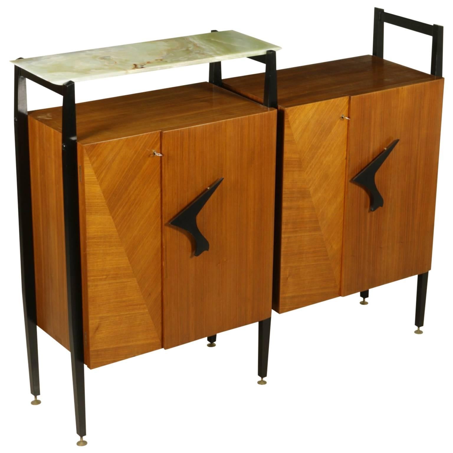 Living Room Cabinet Attributed to Luigi Scremin Maple and Mahogany Veneer, 1950s