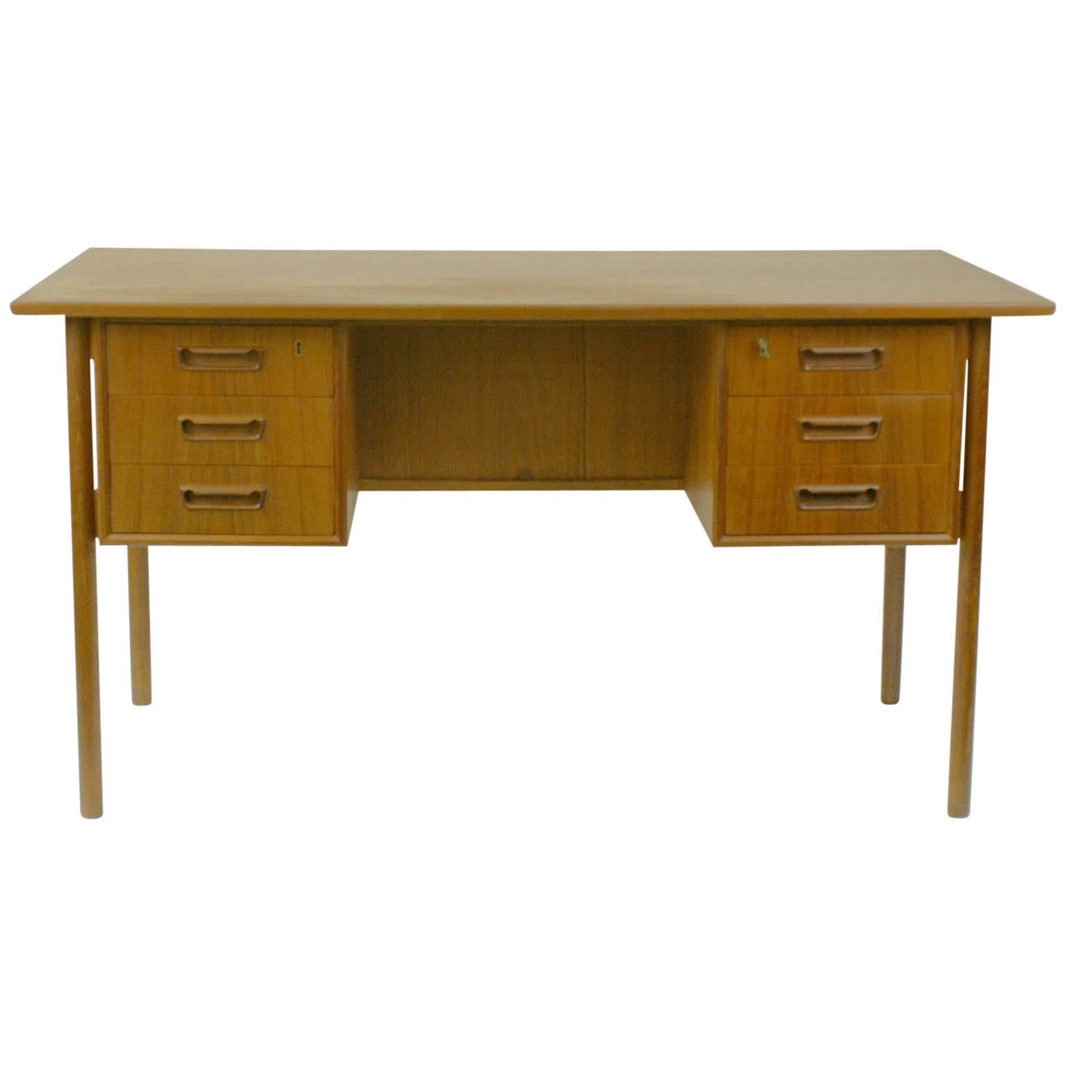 Scandinavian Modern Teak Desk by Gunnar Nielsen Tibergaard