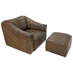 1970s De Sede Lounge Chair with Ottoman 2