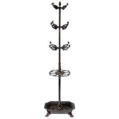 Victorian Umbrella, Coat and Hat Hall Stand in Cast Iron 7