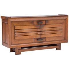 African Inspired French Art Deco Sideboard by Charles Dudouyt in Oak