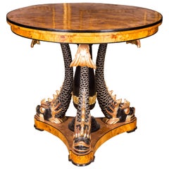 Majestic Table with Dolphins in the Empire Style