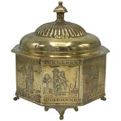 1950s Brass Octagon Canister Urn