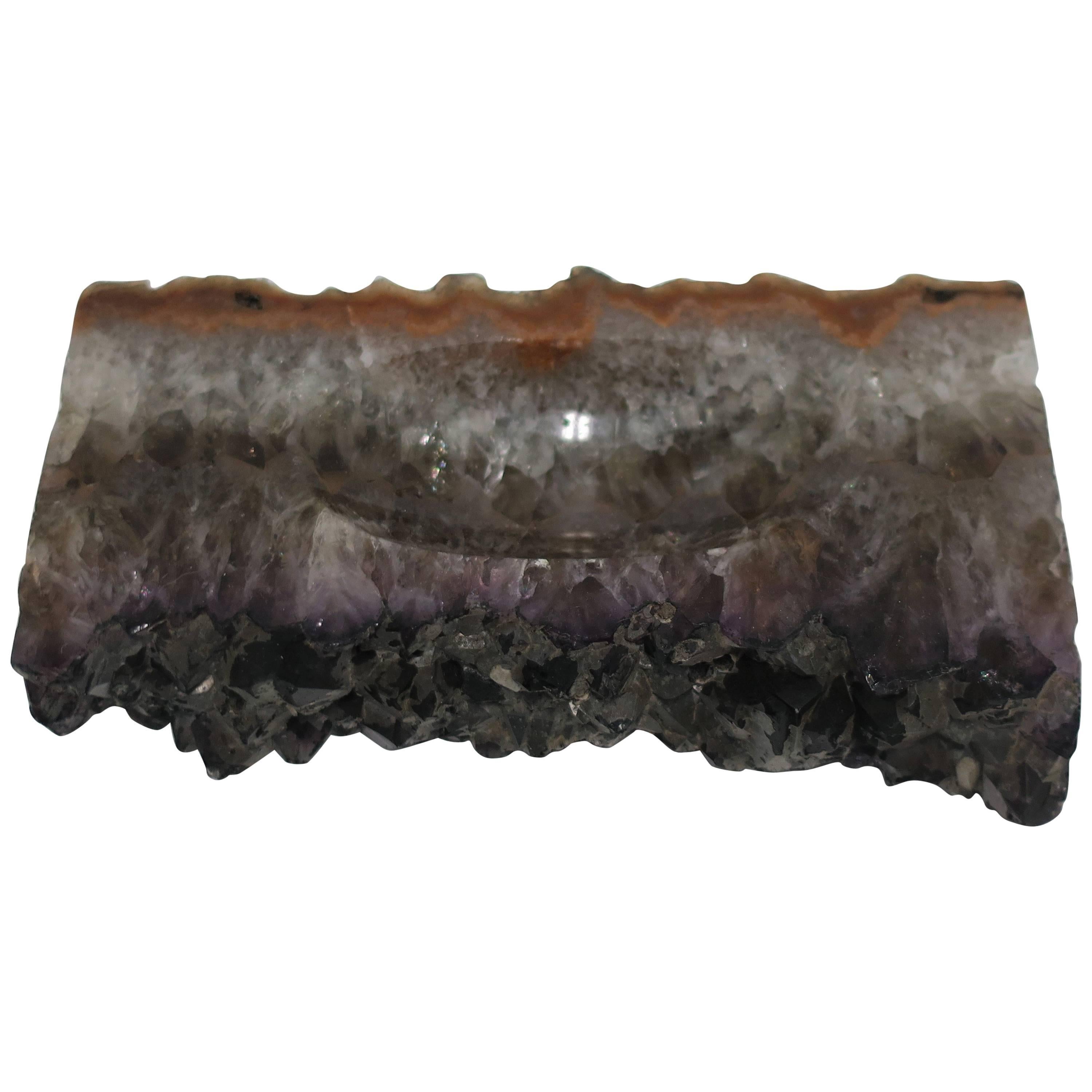 Purple Amethyst Natural Crystal Vessel Jewelry Dish