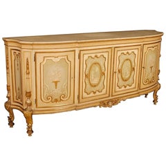 20th Century Italian Sideboard in Lacquered and Giltwood