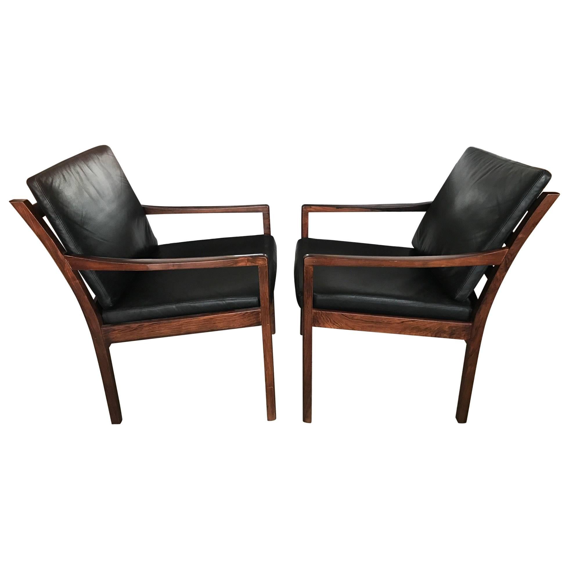 Pair of Fredrik Kayser Rosewood Chairs For Sale