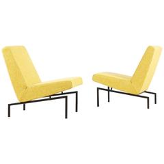 Vintage Joseph-André Motte Pair of Tempo Low-Chairs for Steiner, France, 1960s