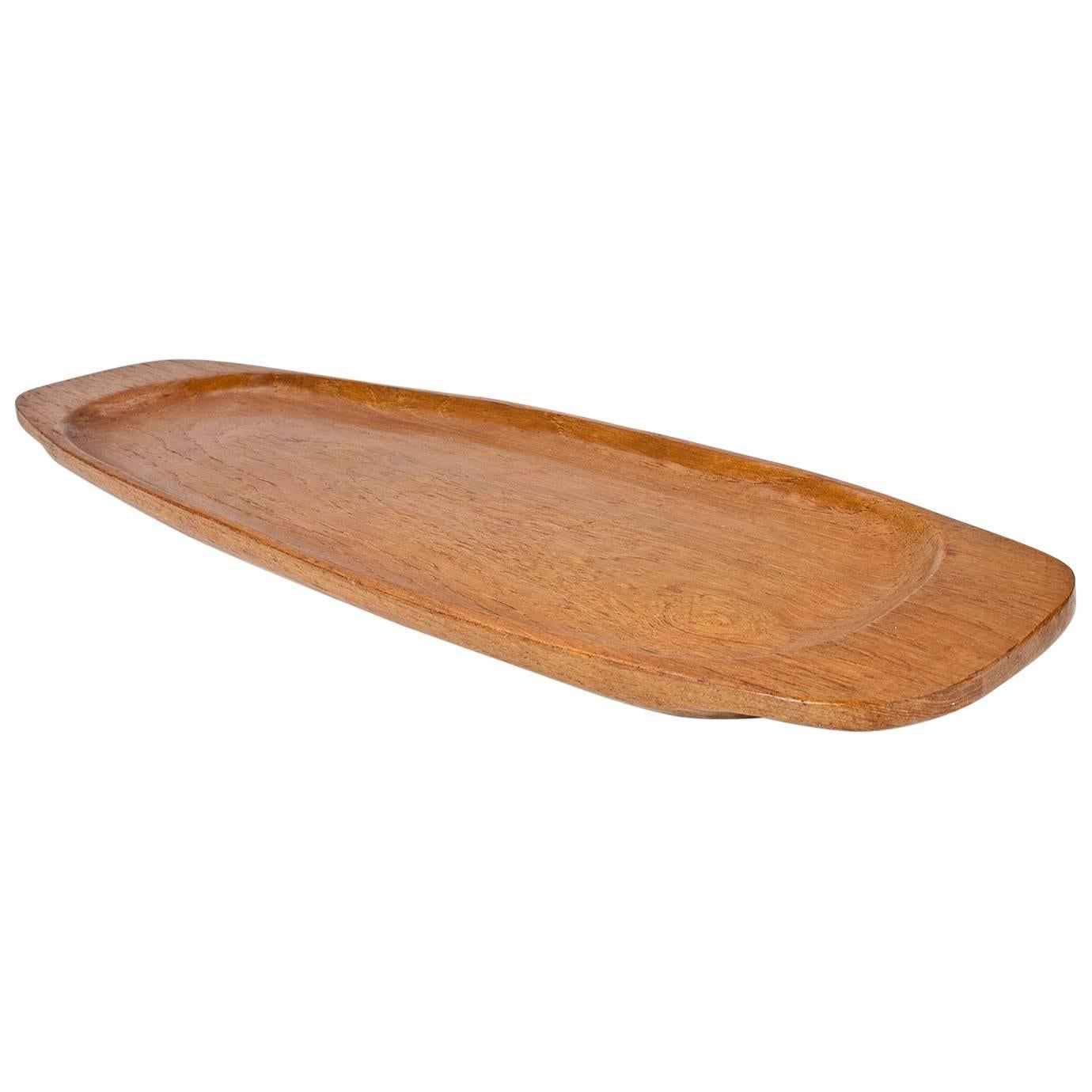 1960s Vintage Teak Hand Moulded Tray or Table Piece 1960s Denmark For Sale