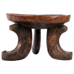 Three Leg Solid Wood Vintage Ethiopian Stool