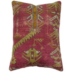 Turkish Ghiordes Rug Pillow from 19th Century Rug