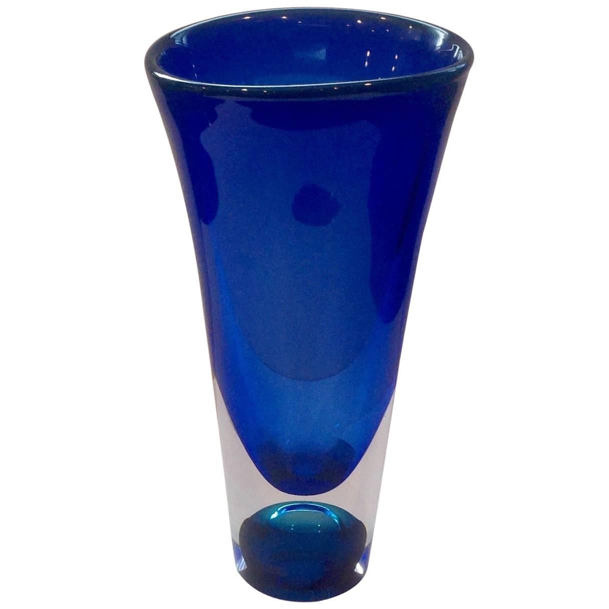 Large Sommerso Vase by Goran Warff for Kosta Boda For Sale