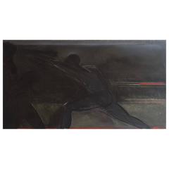 Boxers, Large-Scale Painting by Albane Hoffmann