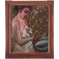Vintage Al Czerepak Painting of a Bather 