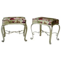 Pair of Luigi Colii Attributed Stools, Italy, 1940s 8