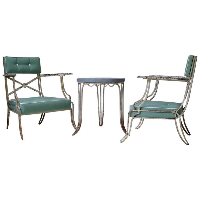 French Art Deco Wrought Iron Set Circa 1930s For At 1stdibs - Art Deco Patio Furniture