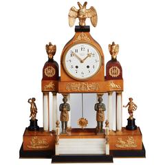 Antique German Louis XVI Inspired Mantel Clock Signed "Franze Leuwer Bremen", circa 1890