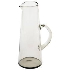 Scandinavian Modern Smoked Glass Beaker Vase & Barware Pitcher