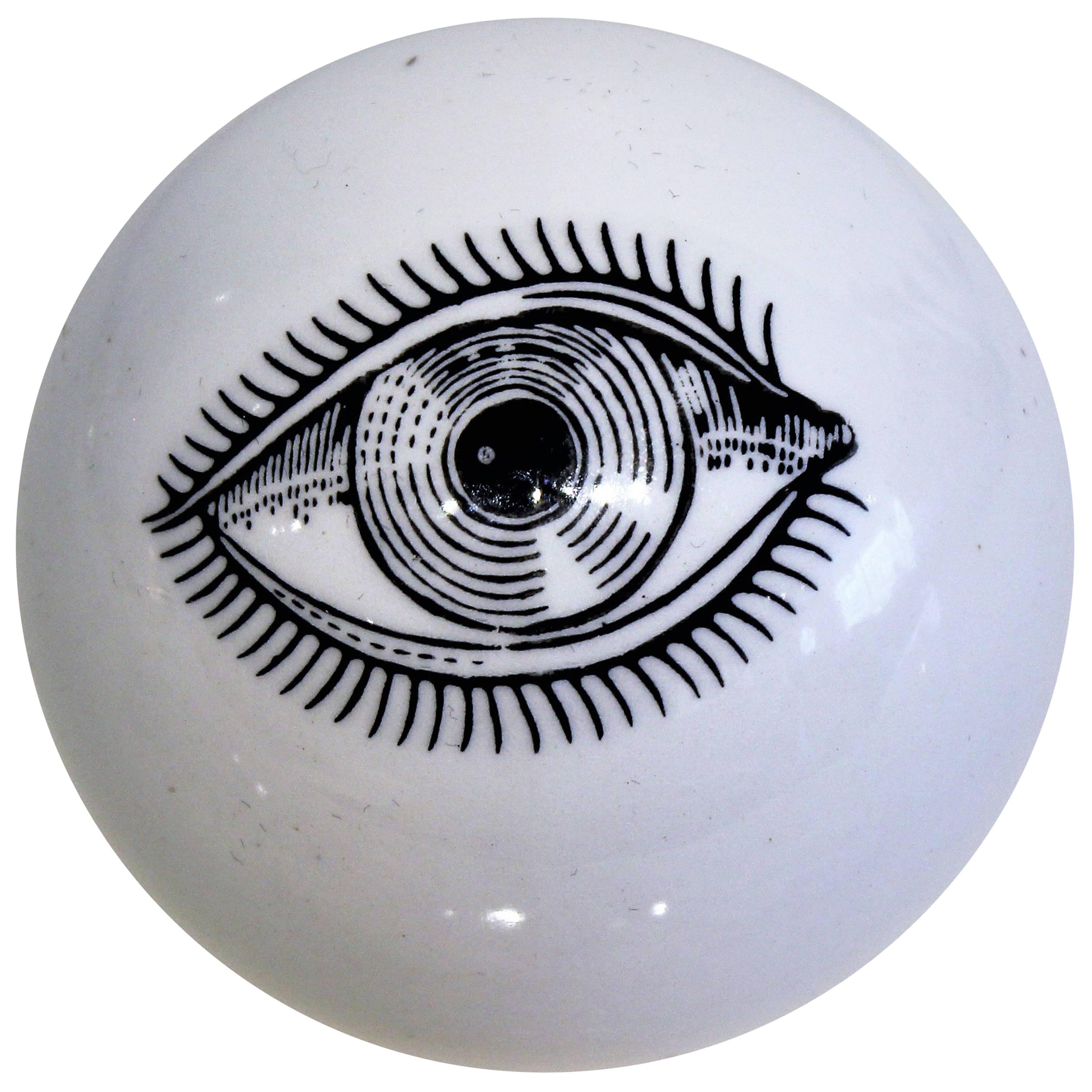 Rare Surrealist Piero Fornasetti Ceramic Eyeball Paperweight, Italy, 1960s