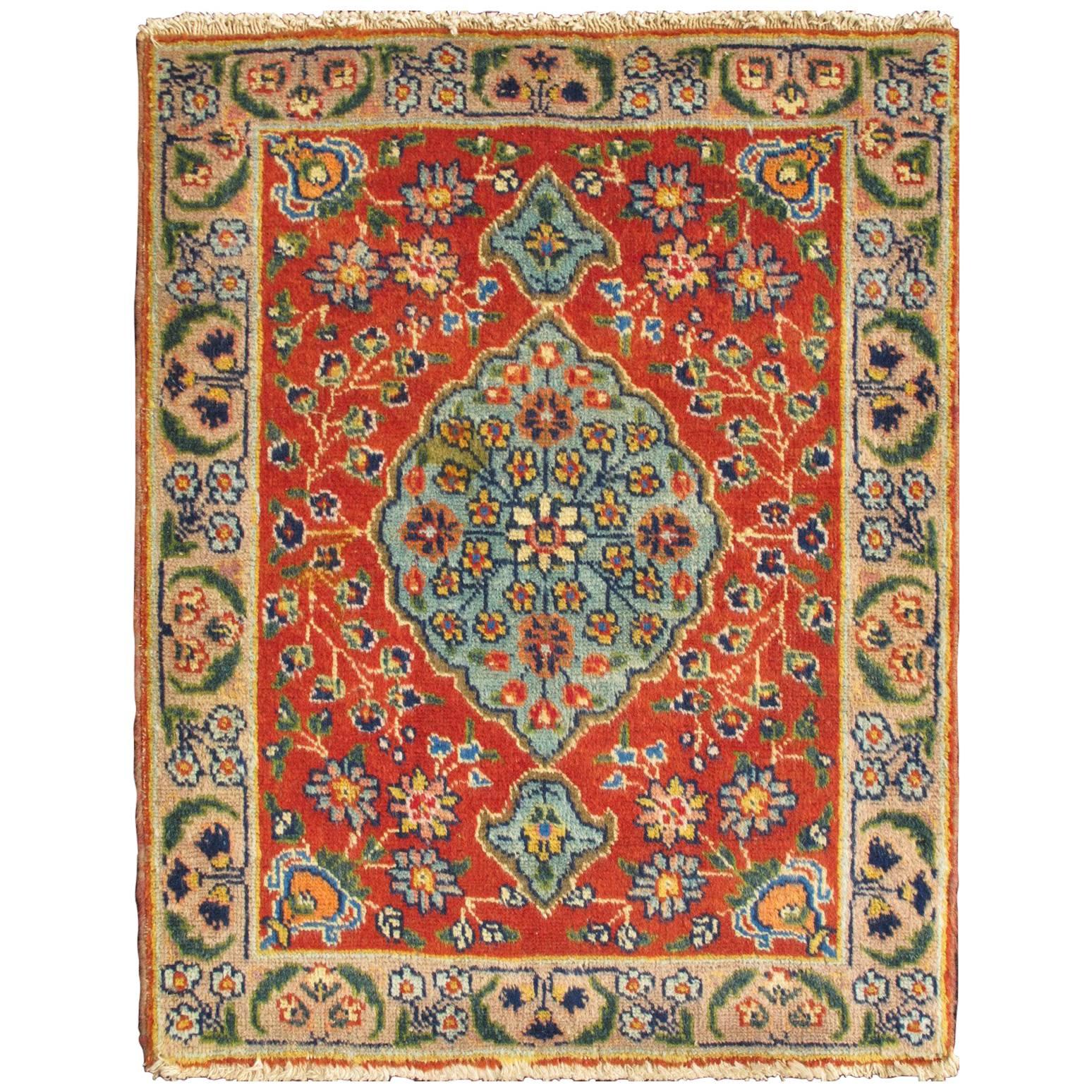 Colorful Antique Tabriz Rug with Circular Medallion, Palmettes and Floral Motifs For Sale