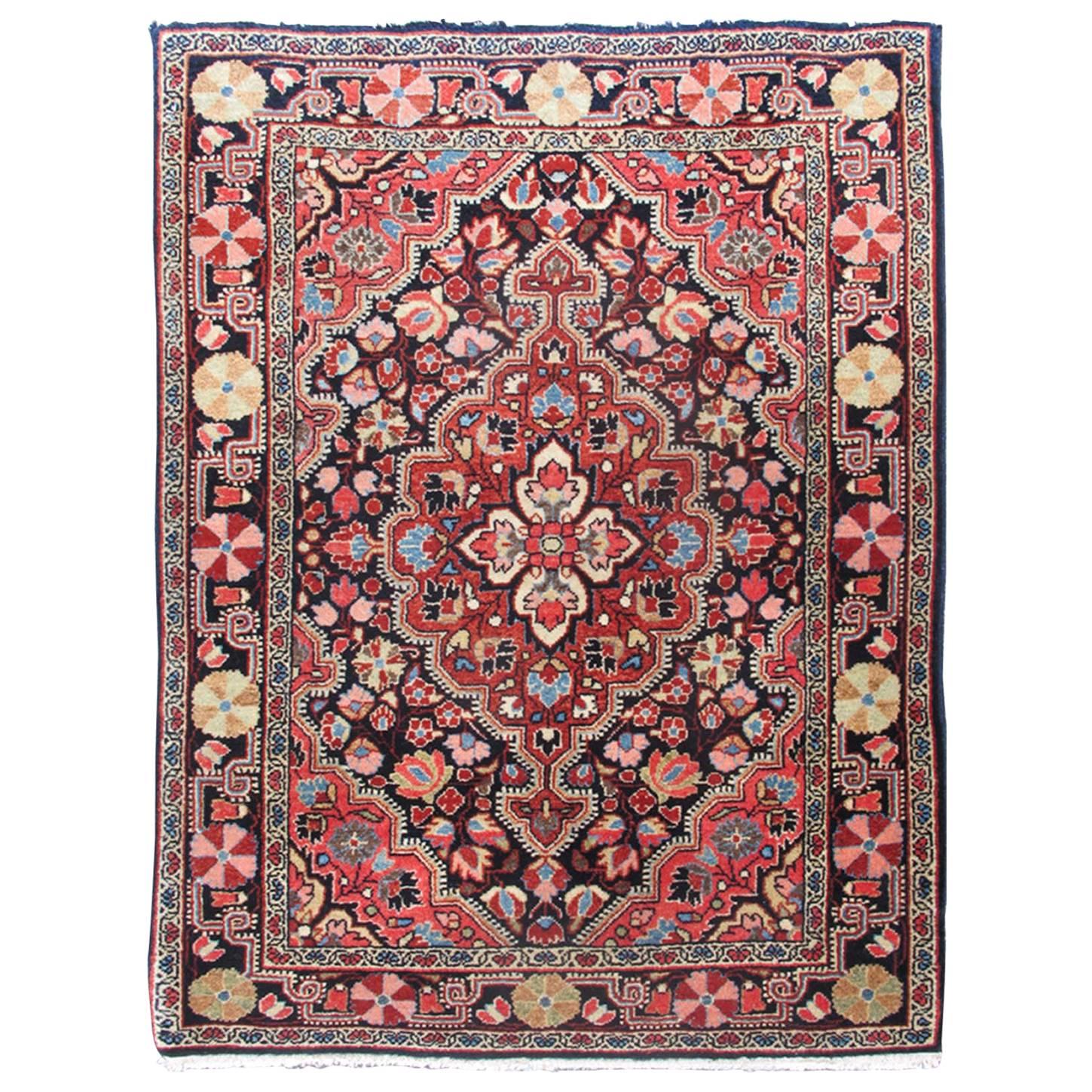 Antique Persian Sarouk Farahan Carpet with Intricate and Colorful Floral Motifs For Sale