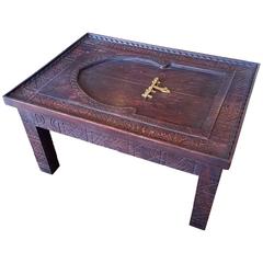 Rabat Moroccan Coffee Table, All Carved 1