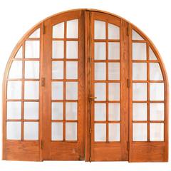 Large Arched Oak Door Unit, circa 1920