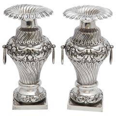 Pair of Continental Silver '.800' Dutch Victorian Bud Vases