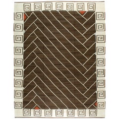 Vintage Modern Persian Kilim Style Flat-Weave Rug