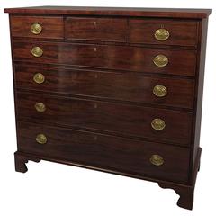 Large Georgian Mahogany English Chest, circa 1810