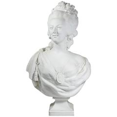 Large Sevres Style Parian Bust of Marie Antoinette