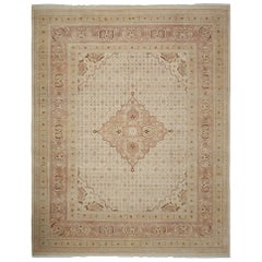 Orientalischer, handgefertigter Teppich aus Seide und Oushak-Wolle, Leinen, 2,25 m x 3,66 m, Unikat