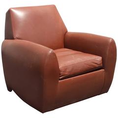 Dakota Jackson Ke-Zu Leather Deco Style Club Chair 11