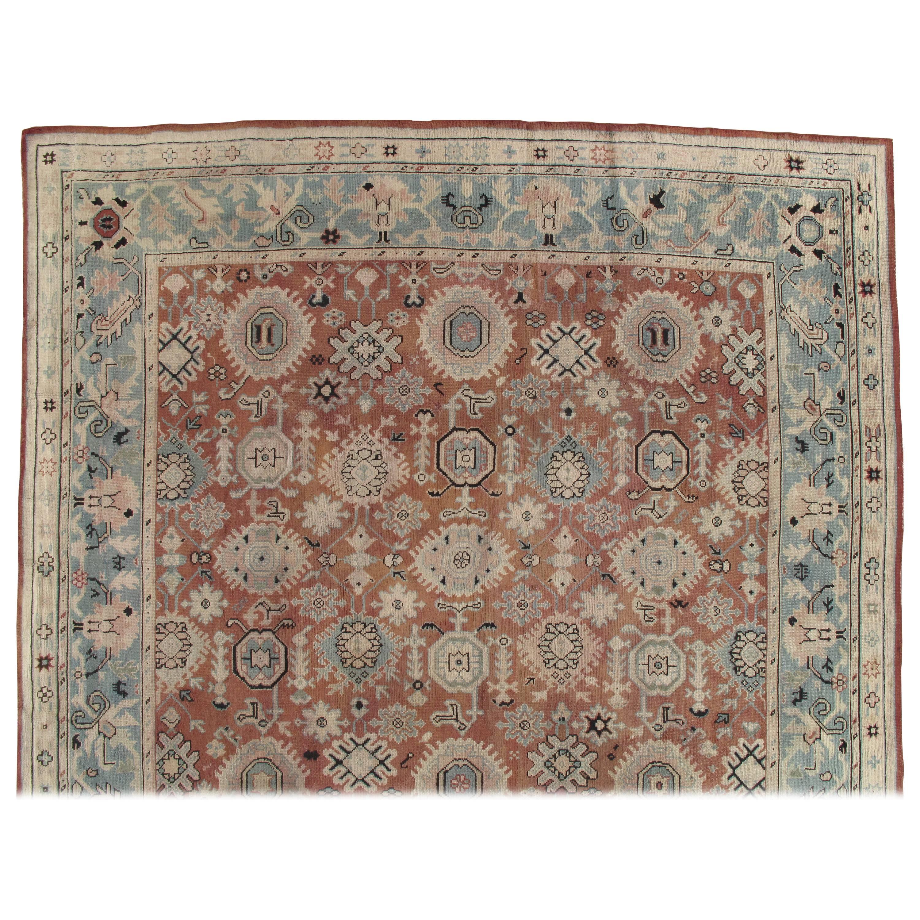 West Anatolia is one of the largest weaving regions in Turkey. Since the 15th century, Turkish rugs have always been on top of the list for having fine oriental rugs.
Oushak rugs such as this, are desirable in today’s highly decorative market. A