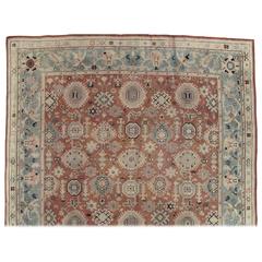 Antique Oushak Carpet, Red Carpet, Handmade Carpet, Turkish Carpet, Brown, Green 5