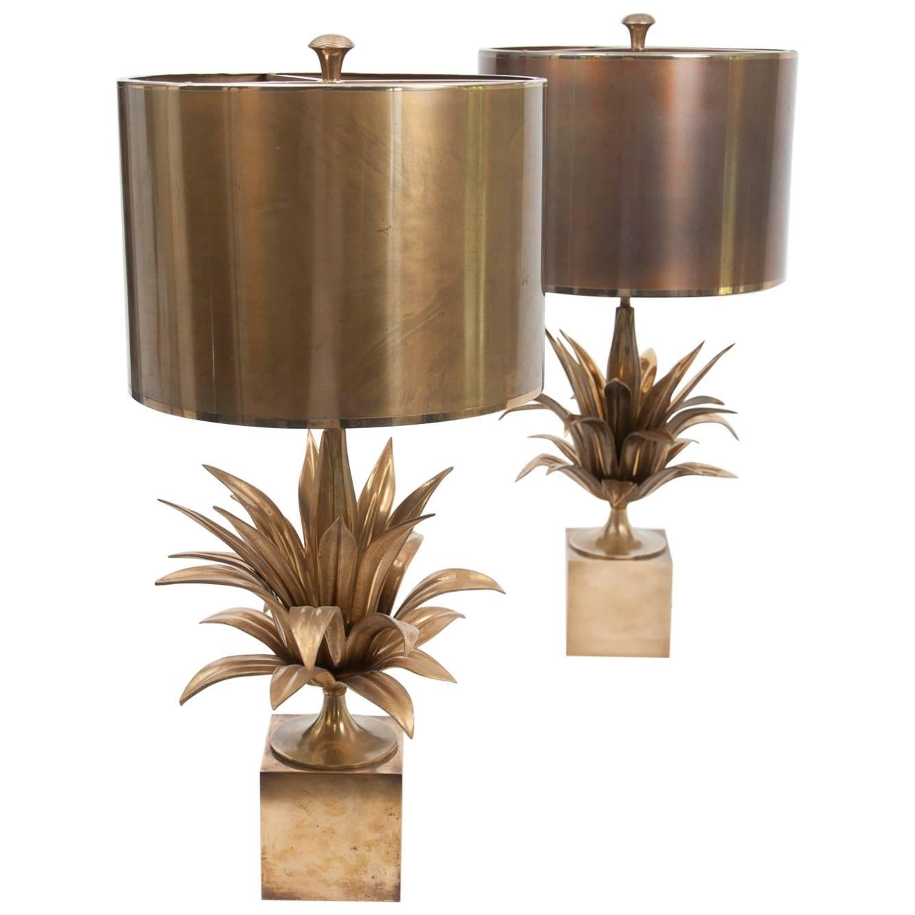 Matched Pair of “Agave a Gorge” Table Lamps by Maison Charles
